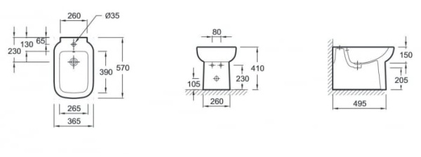 Биде Jacob Delafon Struktura EBC0002-00