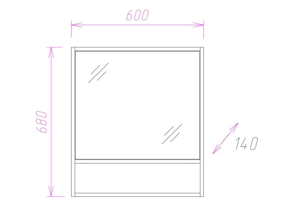 Зеркало-шкаф Onika Натали 60 (60x68) 206061