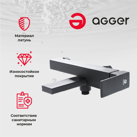Смеситель для ванны однорычажный Agger Great A2810044 черный