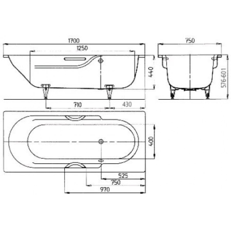 Стальная ванна Kaldewei Rondo Star 701 Standard (170х75) 221600010001