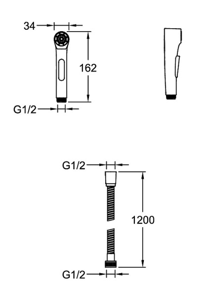 Гигиенический набор Jacob Delafon Elate E25838-CP