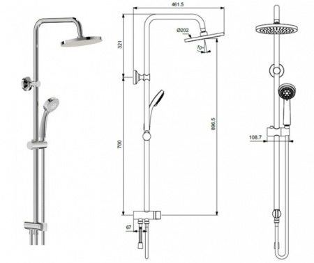 Душевая стойка с переключением Vidima Balance BA274AA