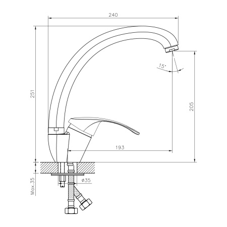 Смеситель для кухни DECOROOM DR71 DR71021