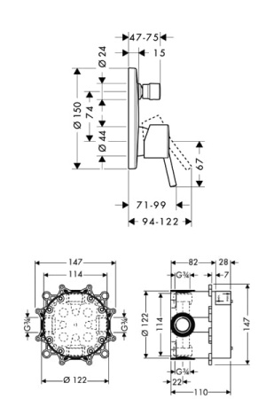 Смеситель для ванны Hansgrohe Talis S2 32475000