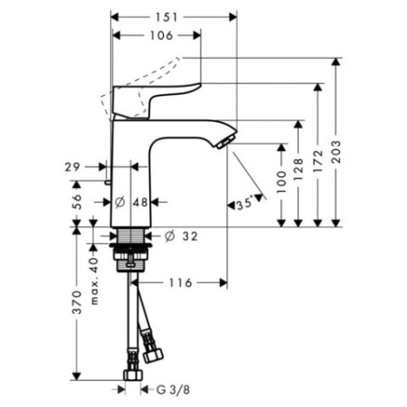 Смеситель для раковины Hansgrohe Metris 31121000