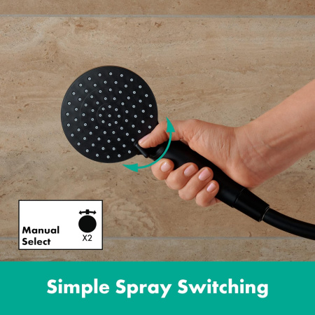Смеситель на борт ванны с душевым набором Hansgrohe Vernis Shape 71462670 черный матовый
