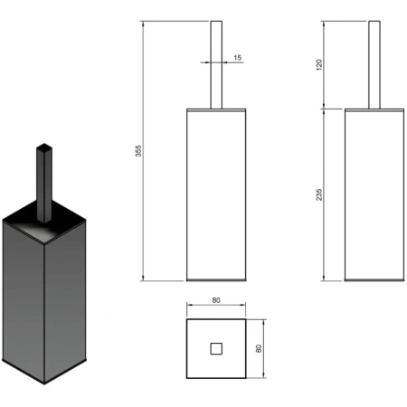 Ершик для унитаза CEZARES PRIZMA-TBP-01