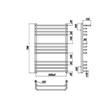 Полотенцесушитель водяной Ravak Optima 53х80 X04000083685