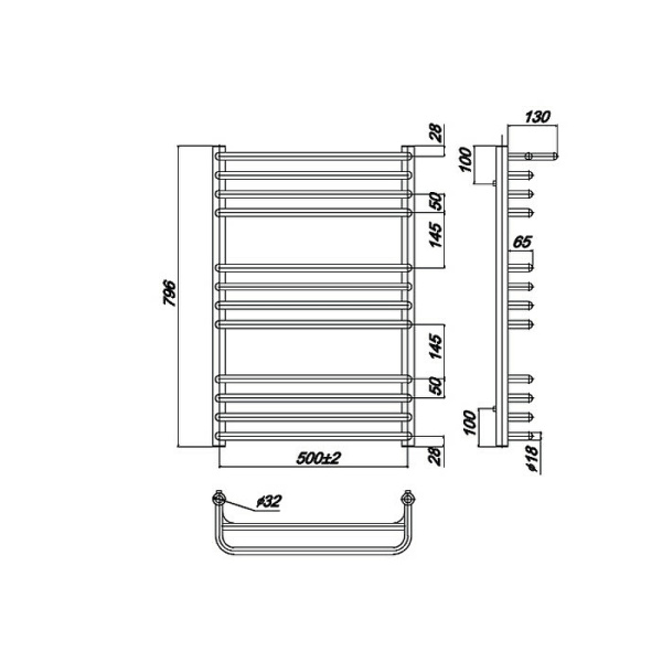 Полотенцесушитель водяной Ravak Optima 53х80 X04000083685
