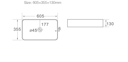 Раковина накладная (60,5х35,5) SantiLine SL-1008
