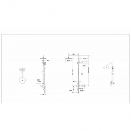 Душевая колонна со смесителем Bravat Rhein (F6429564BW-A-ENG)