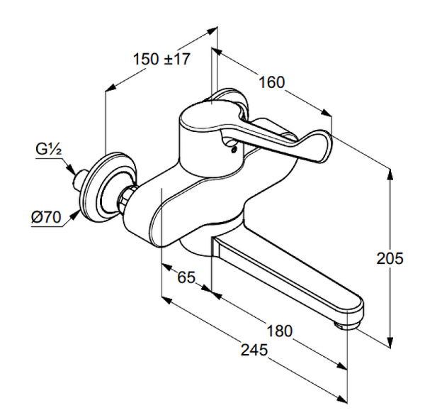 Смеситель для ванны Kludi Medi Care 349210524