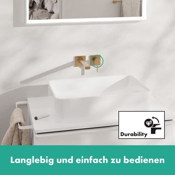 Смеситель для раковины встраиваемый Hansgrohe Tecturis E 73051140 шлифованная бронза
