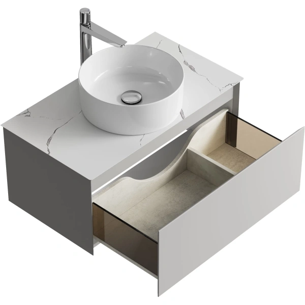 Тумба без раковины 80 см Aqwella Geometria GE01081ST серый туман матовый