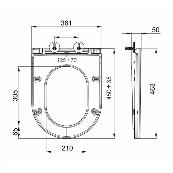 Сиденье для унитаза Grossman 4449BMS (тонкое, с крепежом) черное матовое,