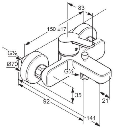 Смеситель для ванны Kludi Logo Neo 376810575