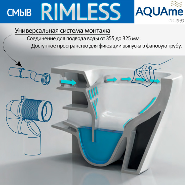 Инсталляция с унитазом AQUAme AQM40002MB черный матовый