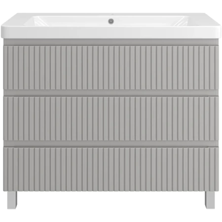 Тумба с раковиной 105 Brevita Victory УТ000023622 серый шелк