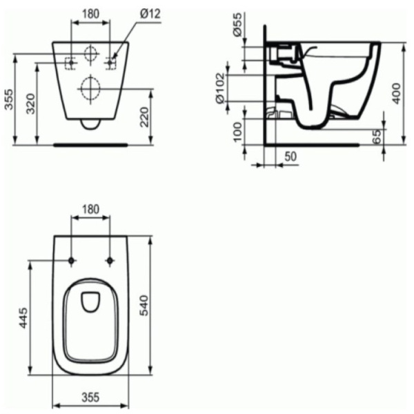 Унитаз подвесной Ideal Standard I.Life B T461401