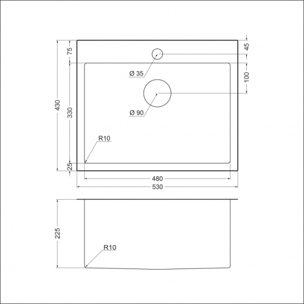 Кухонная мойка (53х43) EMAR EMB-115 PVD Nano Coppery