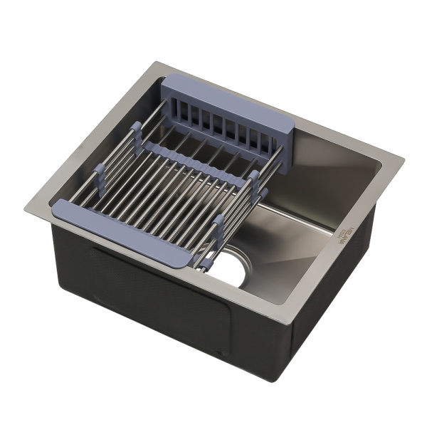 Кухонные мойки:(38х44х20,5) MELANA ProfLine H3844 с коландером, сатин