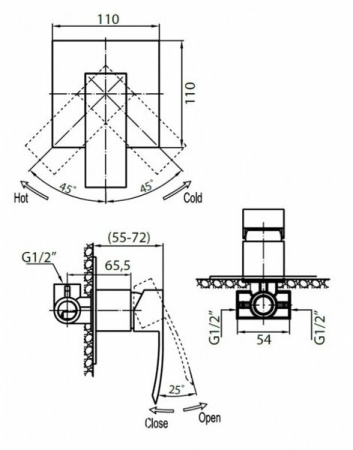 Смеситель для душа Cezares Quattro QUATTRO-C-DI-01