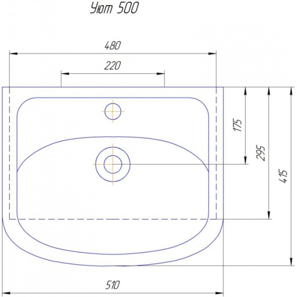Раковина полувстраиваемая (51х42) СаНта Уют50