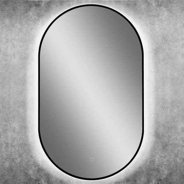 Зеркало с подсветкой Art&Max Torino AM-Tor-600-1000-DS-Nero сенсорным выключателем