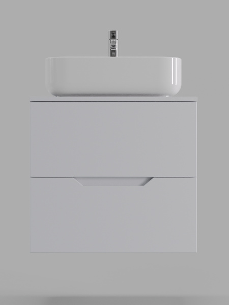 Тумба с раковиной подвесная 60 см Orange Line Li-60TuwMDF+B05-500W белый