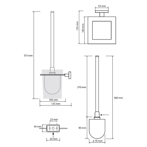 Туалетный ёршик подвесной Bemeta Niki 153113012