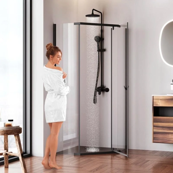 Душевой уголок (90х90) Am.Pm Sunny W87G-405-9090-BT черный матовый