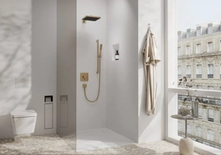Термостат для душа на 2 потребителя Hansgrohe ShowerSelect Comfort Q 15583140 шлифованная бронза