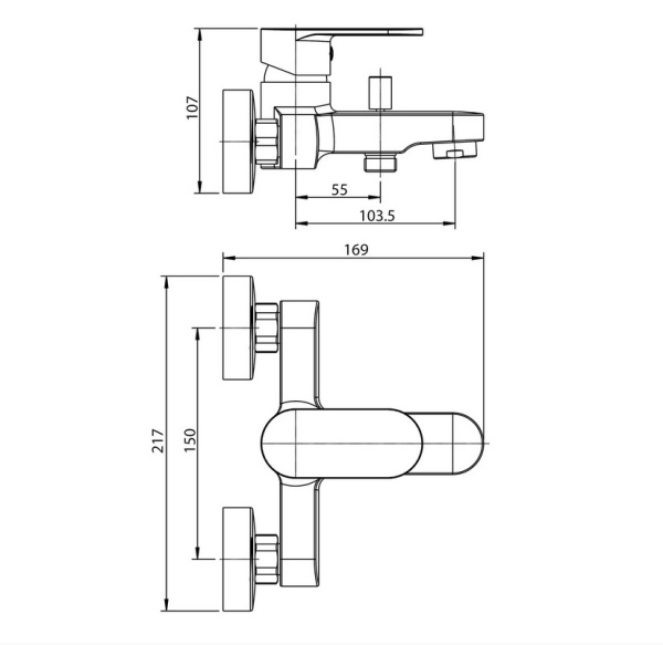 Смеситель для ванны Koller Pool Round RA0100