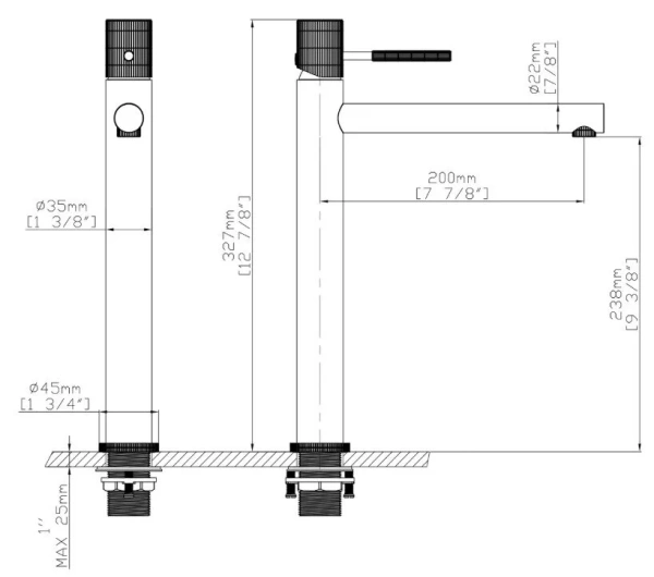 Смеситель для раковины Gid Edessa SS070-GM-D, вороненая сталь