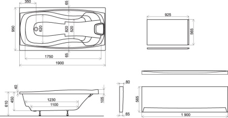 Ванна акриловая Ravak XXL 190х95 C091000000