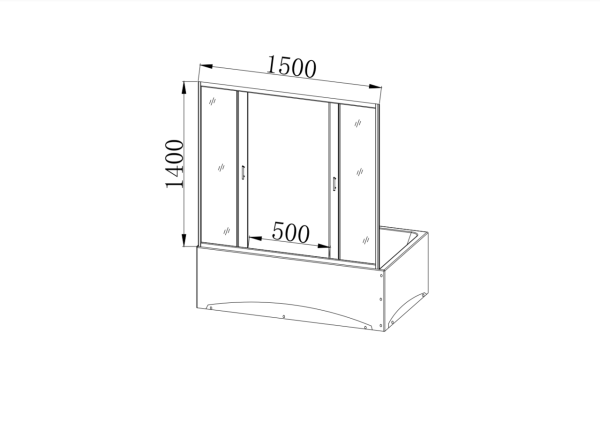 Душевая шторка на ванну (150x140) Taliente TA-1514CP