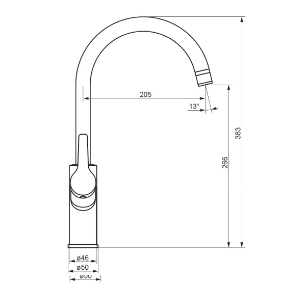 Смеситель для кухни с подключением к фильтру Damixa Eclipse 310721400 Смеситель для кухни с подключением к фильтру Damixa Eclipse 310721400