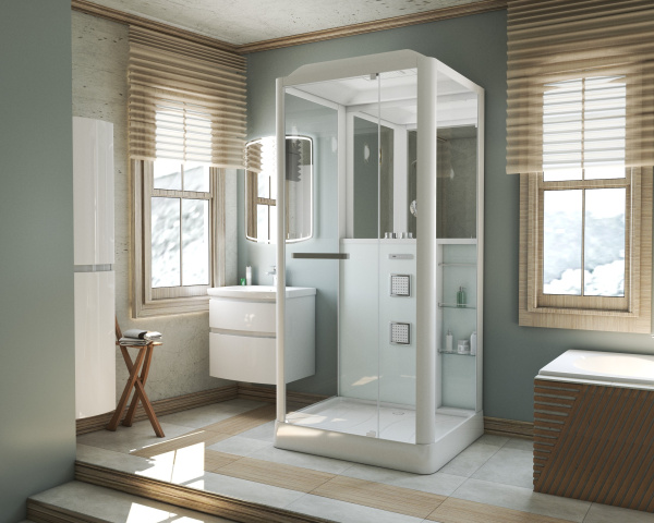 Душевая кабина (90х100) Grossman  GR126 распашная, белый, прозрачный