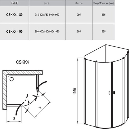 Душевой уголок Ravak Chrome CSKK4 80x80 3Q140100Z1