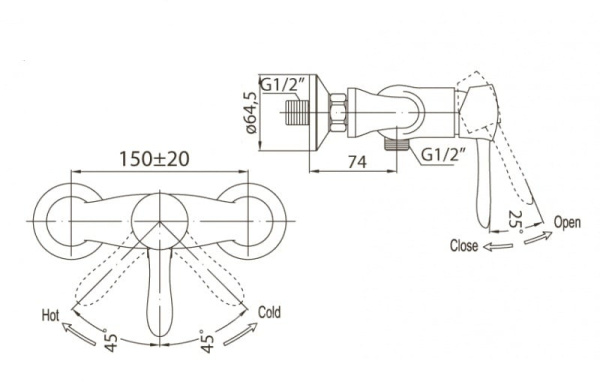 Смеситель для душа BelBagno Oglio OGL-ESDM-CRM