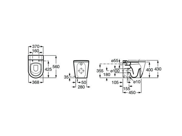 Унитаз приставной Roca Inspira Round  347527000
