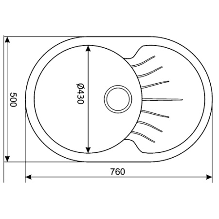 Мойка гранитная Ganzer 50x76 см (светло-беж.) GZ50076В