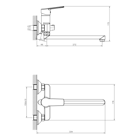 Смеситель для ванны DECOROOM DR22 DR22043