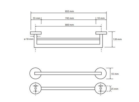 Полотенцедержатель двойной 800 мм Bemeta Omega 104204272