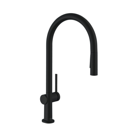Смеситель для кухни с выдвижным изливом sBox Hansgrohe Talis M54 2jet 72801670 черный матовый