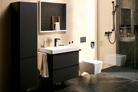 Душевая штанга 950 мм со шлангом Hansgrohe Unica Pulsify S 24401670 черный матовый