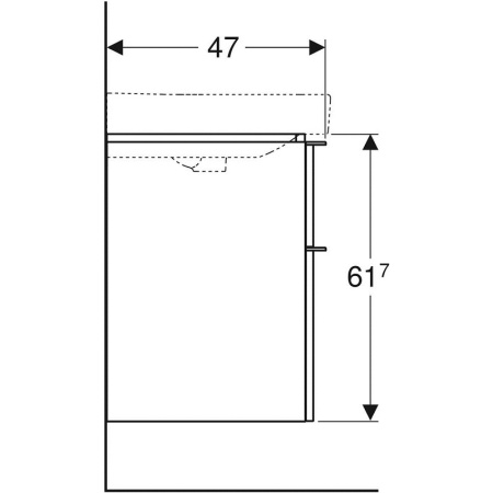 Тумба с раковиной Geberit Smyle Square 500.229.01.1+500.352.JR.1