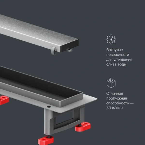 Душевой лоток с решеткой под плитку 80 см Am.Pm MasterFlow W01SC-U11-080-04SB хром матовый
