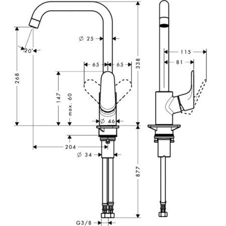 Смеситель для кухни Hansgrohe Focus E2 31820000