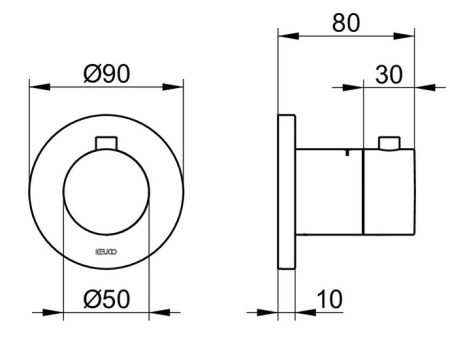 Термостат для душа Keuco Ixmo 59553010001